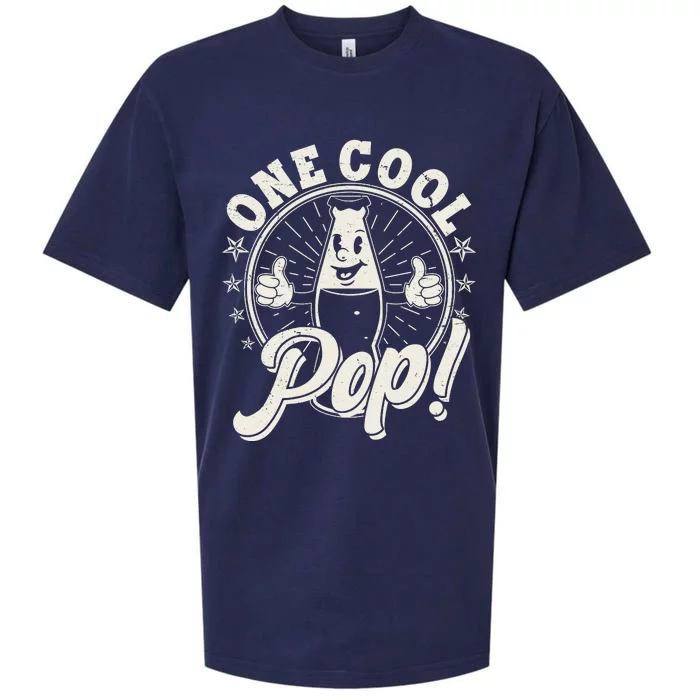 Vintage One Cool Pop Dad Grandpa Retro Cartoon Soda Pop Sueded Cloud Jersey T-Shirt