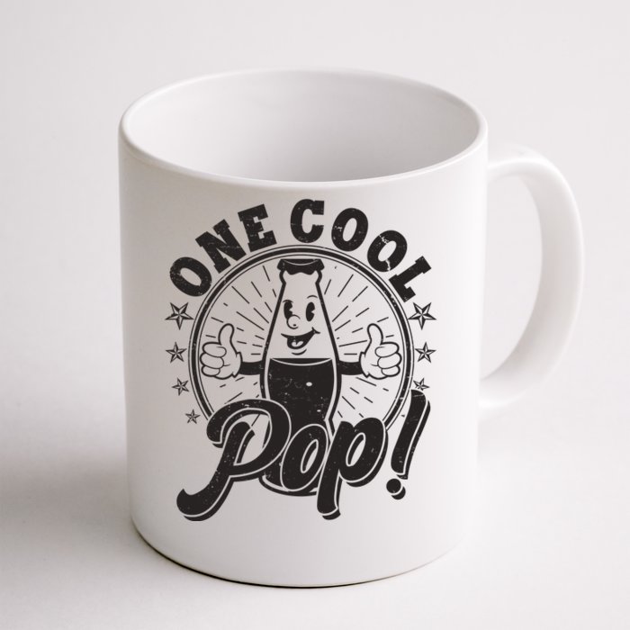 Vintage One Cool Pop Dad Grandpa Retro Cartoon Soda Pop Front & Back Coffee Mug