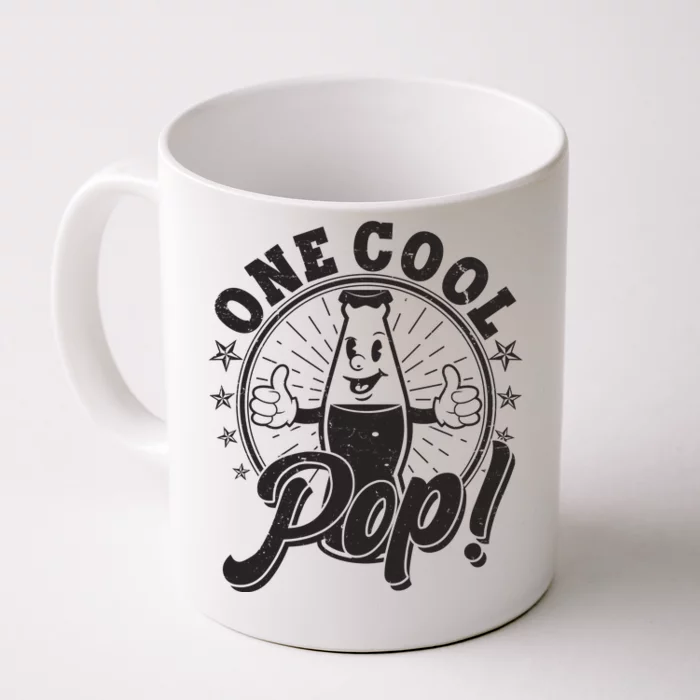 Vintage One Cool Pop Dad Grandpa Retro Cartoon Soda Pop Front & Back Coffee Mug