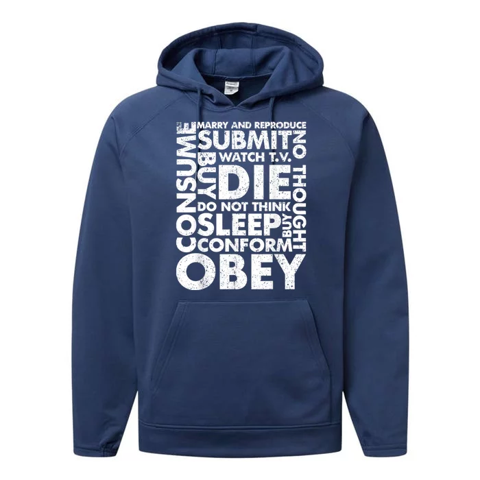 Vintage Obey Consume Sleep Performance Fleece Hoodie