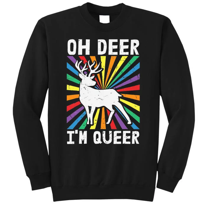 Vintage Oh Deer Im Queer Rainbow LGBT Pride Gay Lesbian Sweatshirt