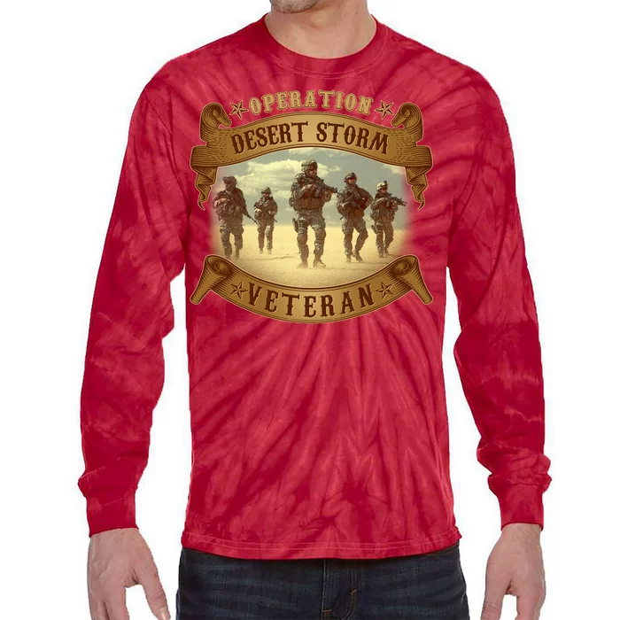 Vintage Operation Desert Storm Veteran Tie-Dye Long Sleeve Shirt