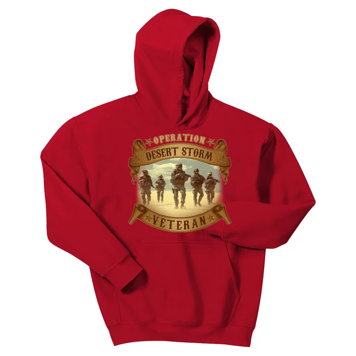 Vintage Operation Desert Storm Veteran Kids Hoodie