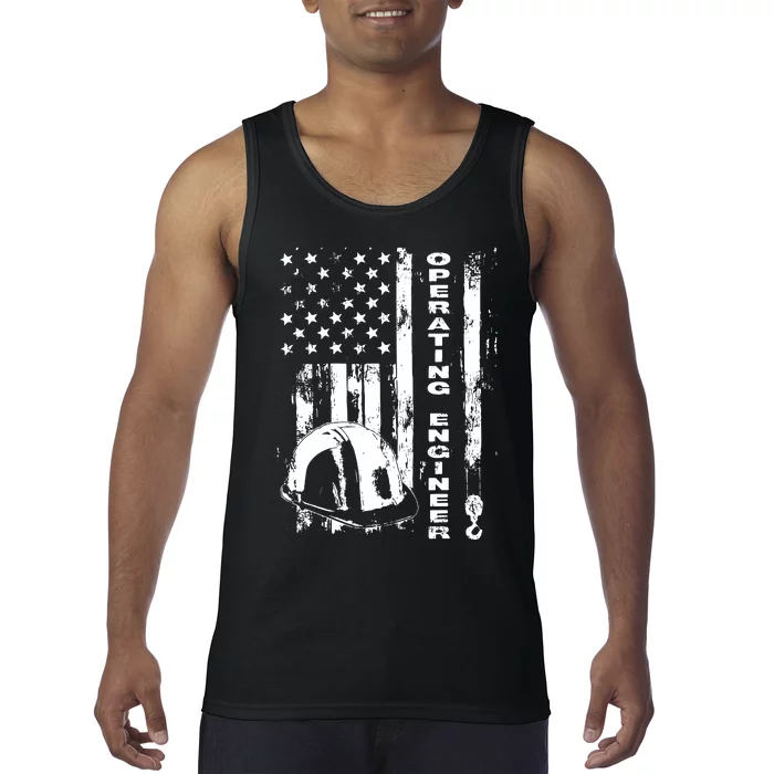 Vintage Operating Engineer American Flag Tank Top