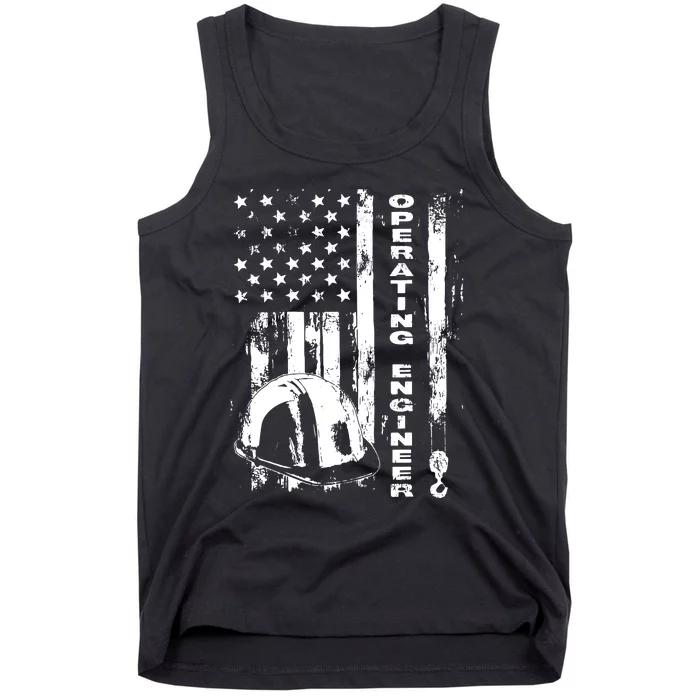 Vintage Operating Engineer American Flag Tank Top