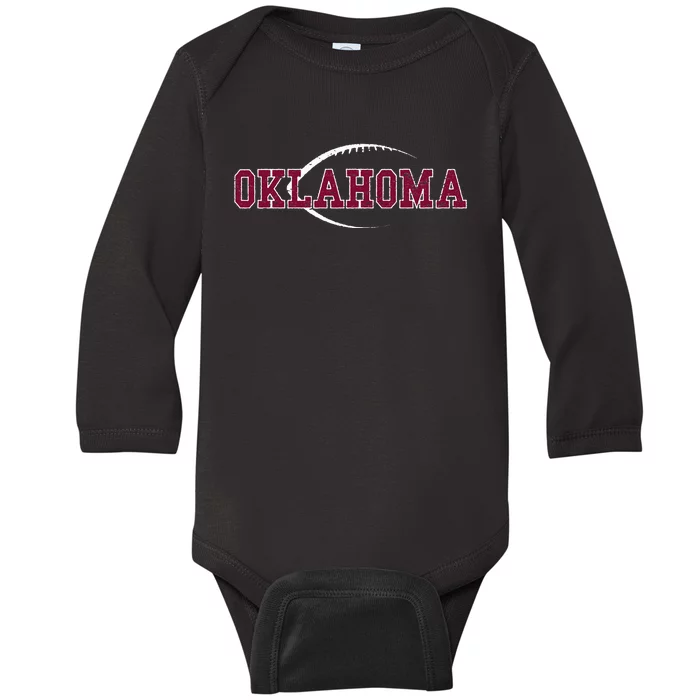 Vintage Oklahoma Football Icon Baby Long Sleeve Bodysuit