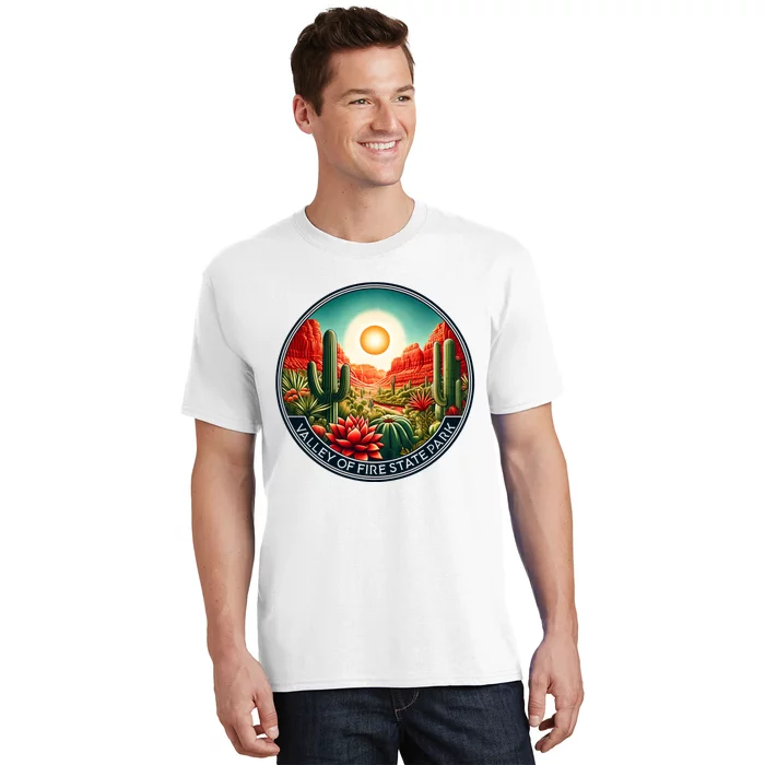 Valley Of Fire State Park Nevada Desert Cactus Plants T-Shirt