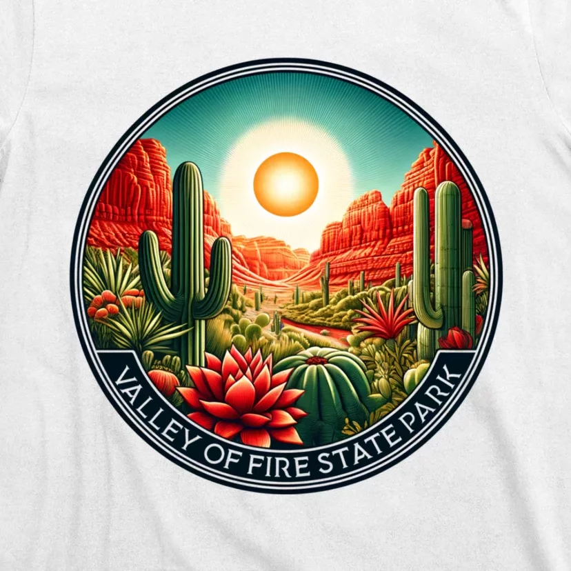 Valley Of Fire State Park Nevada Desert Cactus Plants T-Shirt