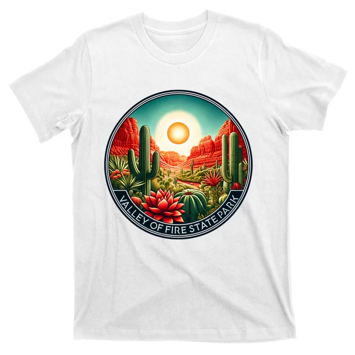 Valley Of Fire State Park Nevada Desert Cactus Plants T-Shirt