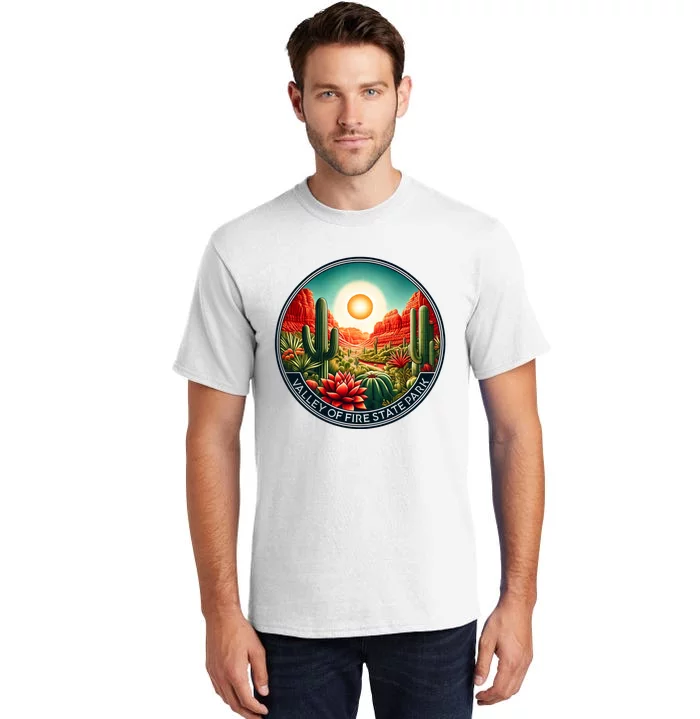 Valley Of Fire State Park Nevada Desert Cactus Plants Tall T-Shirt