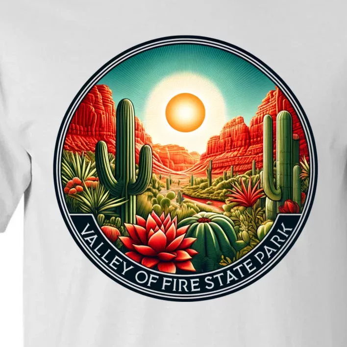 Valley Of Fire State Park Nevada Desert Cactus Plants Tall T-Shirt