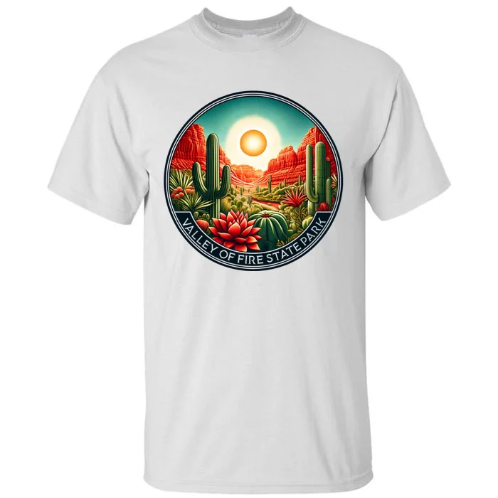 Valley Of Fire State Park Nevada Desert Cactus Plants Tall T-Shirt