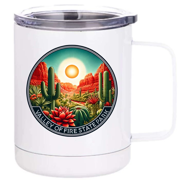 Valley Of Fire State Park Nevada Desert Cactus Plants Front & Back 12oz Stainless Steel Tumbler Cup