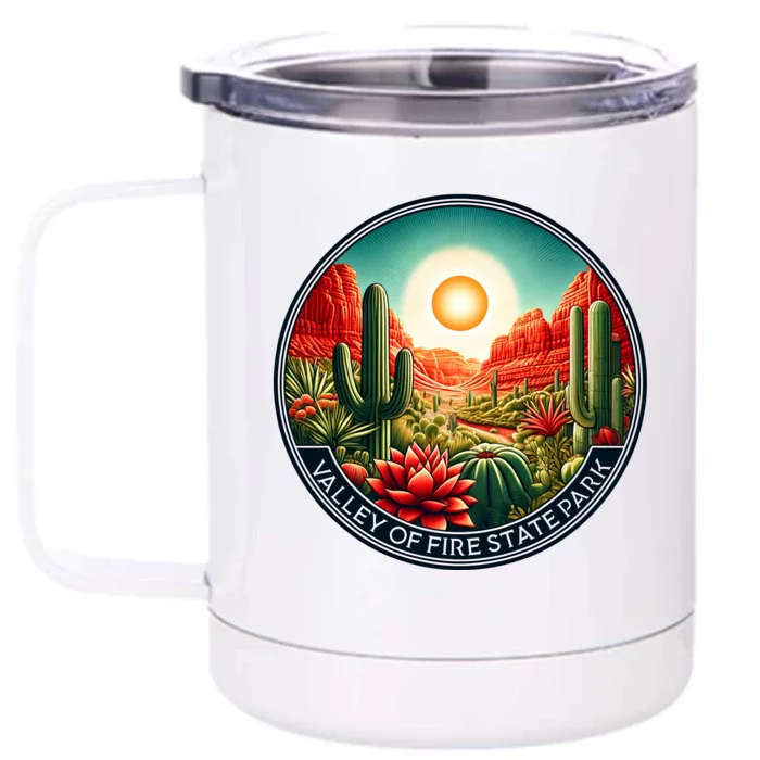 Valley Of Fire State Park Nevada Desert Cactus Plants Front & Back 12oz Stainless Steel Tumbler Cup