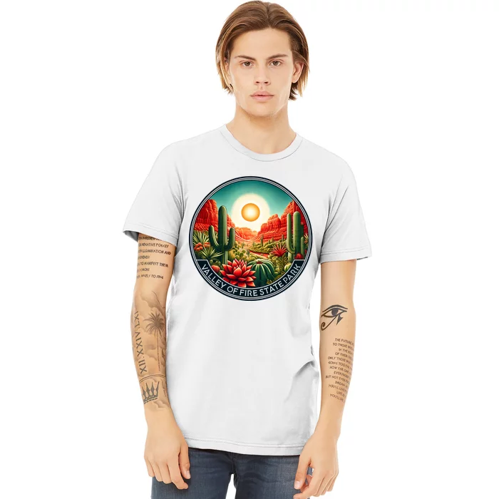 Valley Of Fire State Park Nevada Desert Cactus Plants Premium T-Shirt