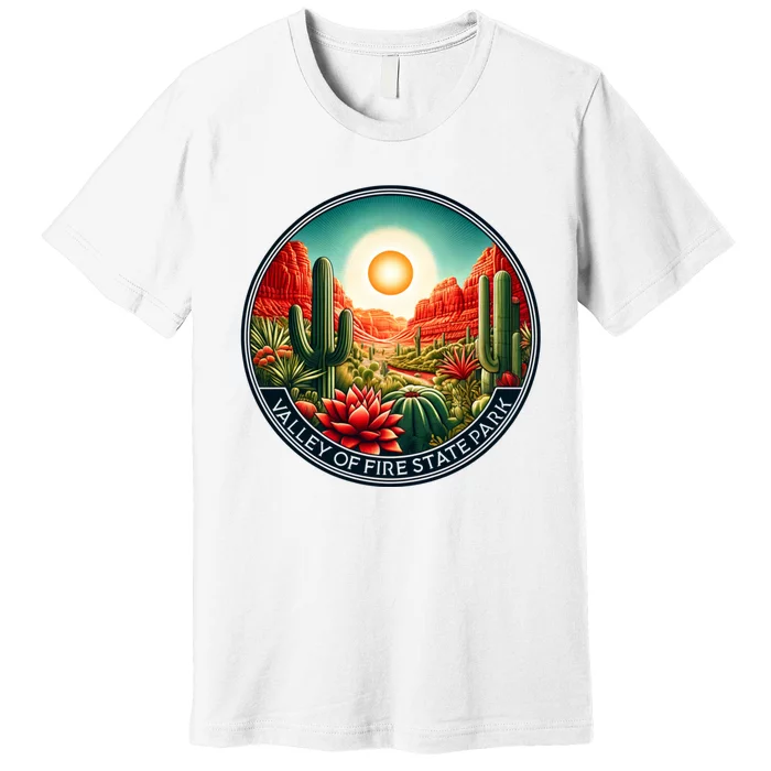 Valley Of Fire State Park Nevada Desert Cactus Plants Premium T-Shirt