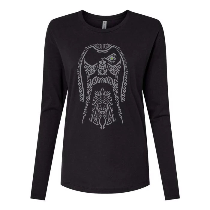 Viking Odin Face Norse Mythology God Womens Cotton Relaxed Long Sleeve T-Shirt