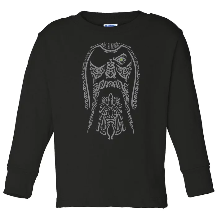 Viking Odin Face Norse Mythology God Toddler Long Sleeve Shirt