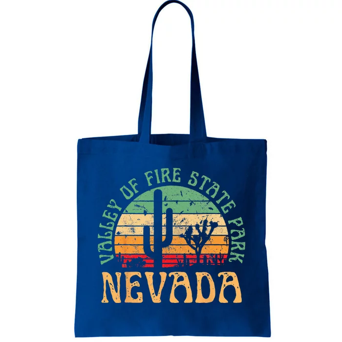 Valley Of Fire State Park Nevada Desert Hiking Retro Sunset Tote Bag