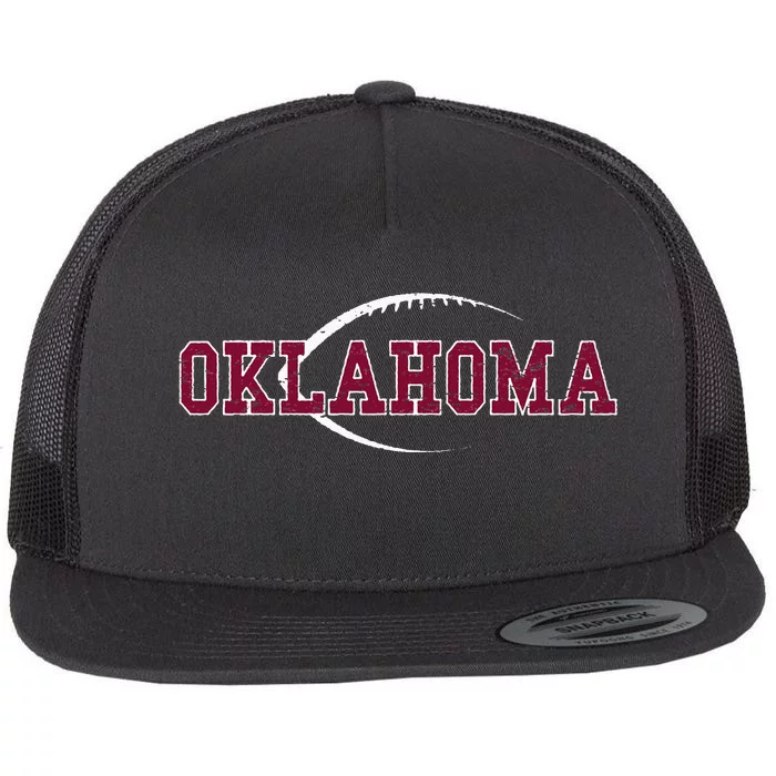 Vintage Oklahoma Football Icon Flat Bill Trucker Hat