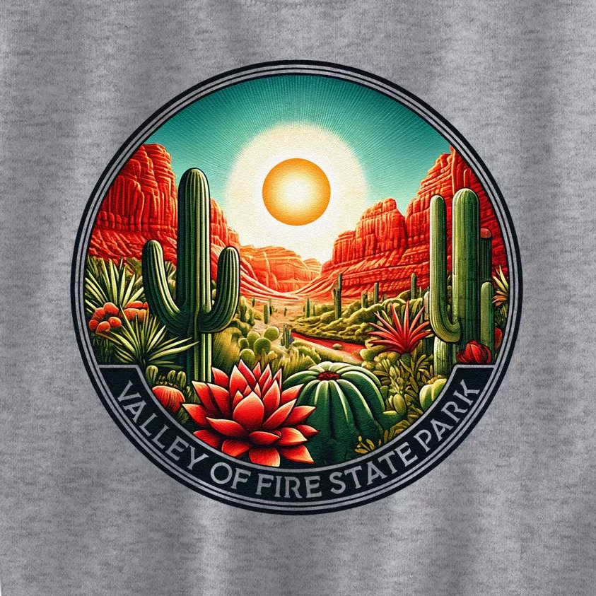 Valley Of Fire State Park Nevada Desert Cactus Plants Kids Sweatshirt