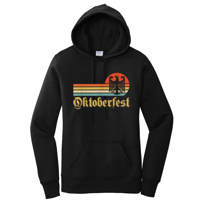 Vintage Oktoberfest German Flag Beer Drinking Women's Pullover Hoodie