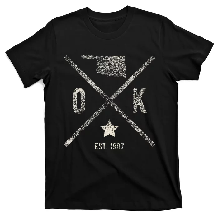 Vintage Oklahoma Home State Outline Ok Map Silhouette T-Shirt