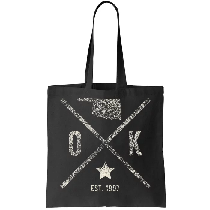 Vintage Oklahoma Home State Outline Ok Map Silhouette Tote Bag