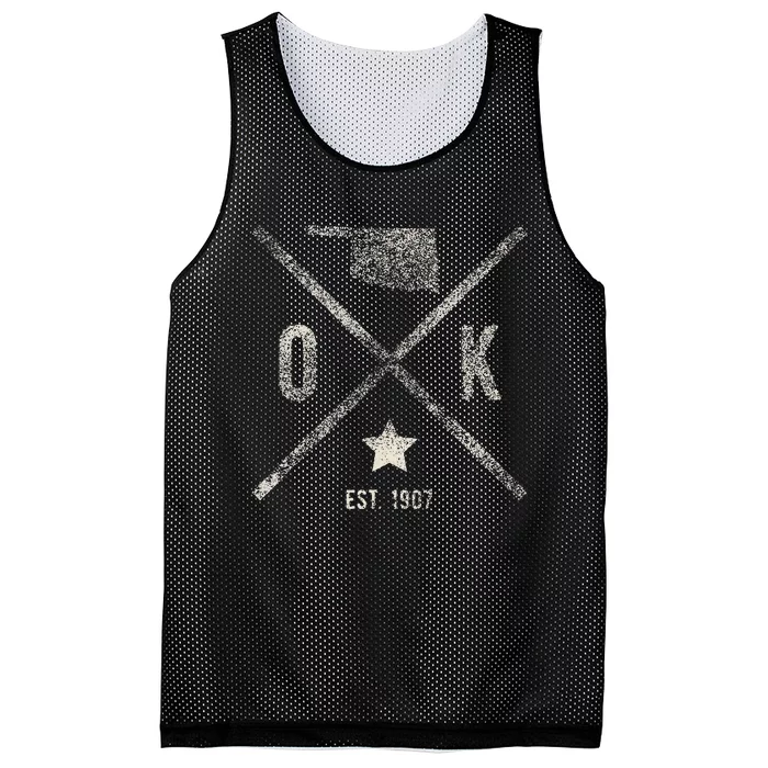 Vintage Oklahoma Home State Outline Ok Map Silhouette Mesh Reversible Basketball Jersey Tank