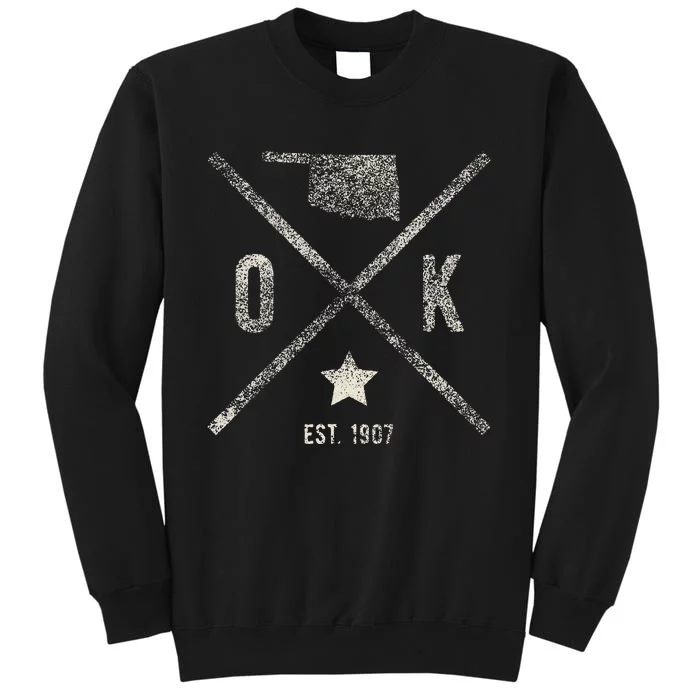 Vintage Oklahoma Home State Outline Ok Map Silhouette Tall Sweatshirt