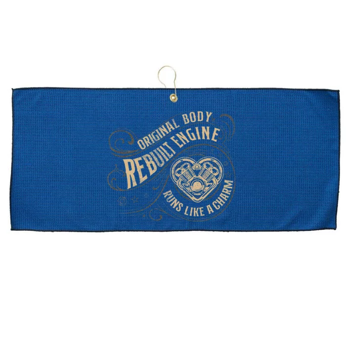 Vintage Open Heart Surgery Recovery Warrior Large Microfiber Waffle Golf Towel