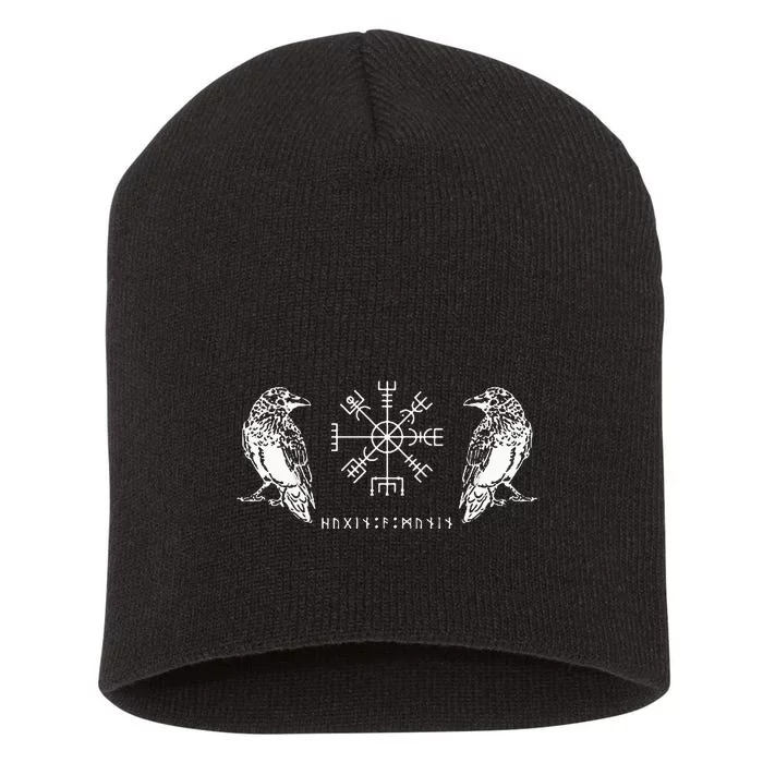 Vegvisir Odins Hugin And Munin Short Acrylic Beanie