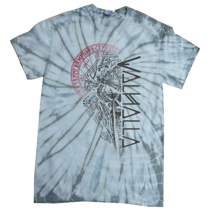 Valhalla Odin In Mask Runes Norse Compass Viking Tie-Dye T-Shirt