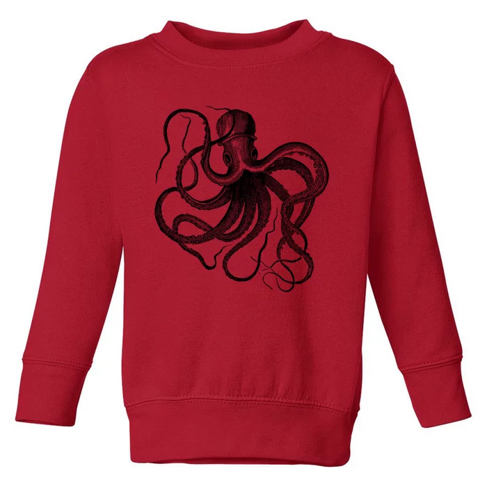 Vintage Octopus Illustration Toddler Sweatshirt