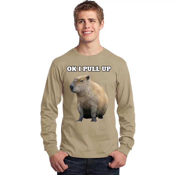 Vintage Ok I Pull Up Capybara Long Sleeve Shirt