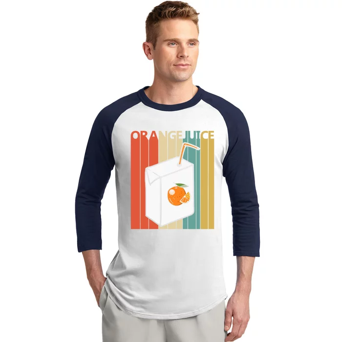 Vintage Orange Juice Gift Baseball Sleeve Shirt