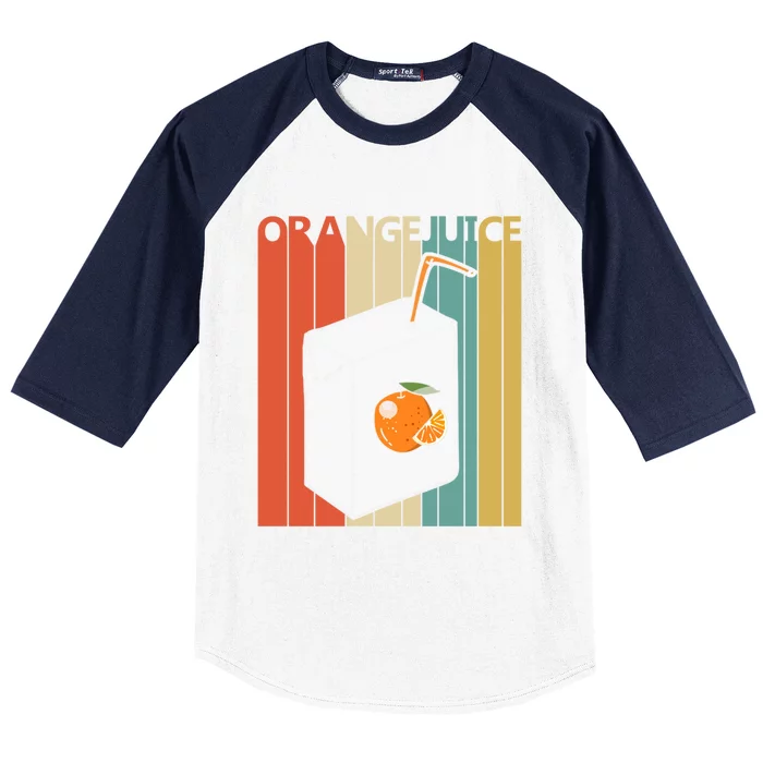 Vintage Orange Juice Gift Baseball Sleeve Shirt