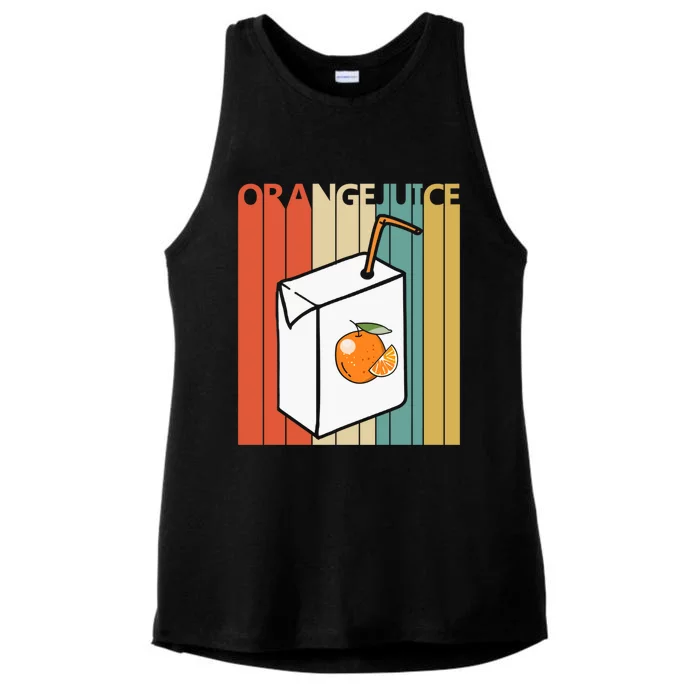 Vintage Orange Juice Gift Ladies Tri-Blend Wicking Tank