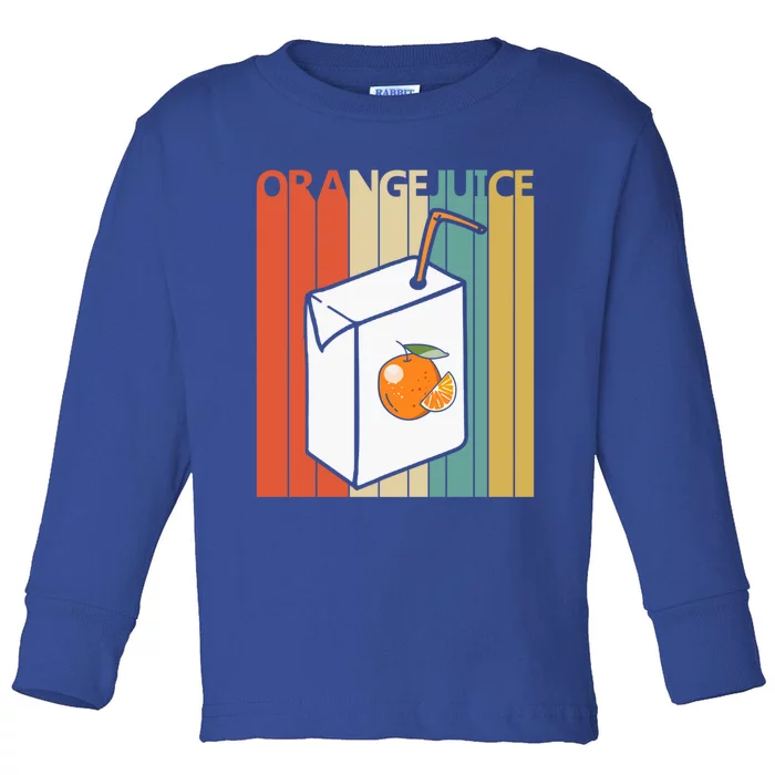 Vintage Orange Juice Gift Toddler Long Sleeve Shirt