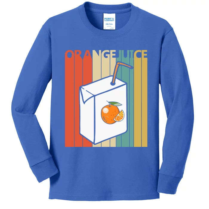 Vintage Orange Juice Cute Gift Kids Long Sleeve Shirt