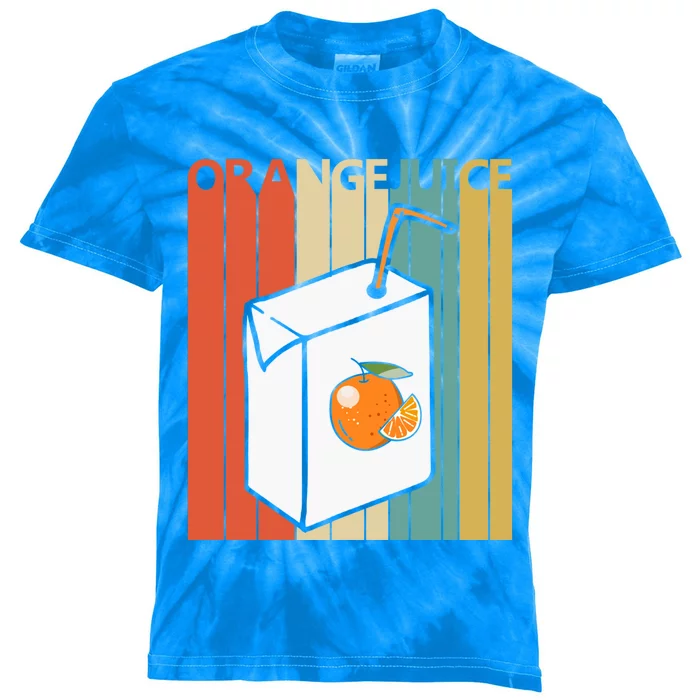 Vintage Orange Juice Gift Kids Tie-Dye T-Shirt