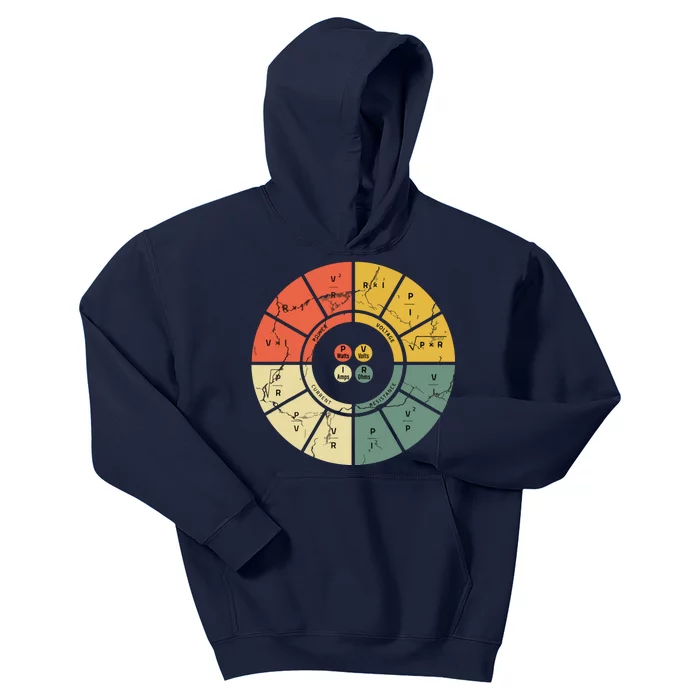 Vintage Ohms Law Diagram Electrical Electronics Engineer Kids Hoodie