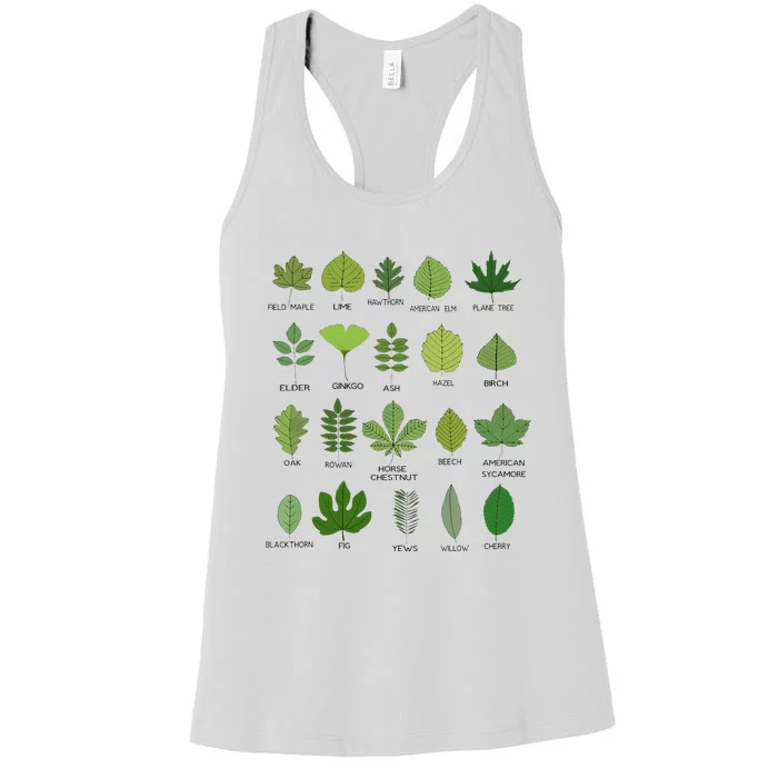 Variety of Leaf Patterns for Nature Enthusiasts Women's Racerback Tank