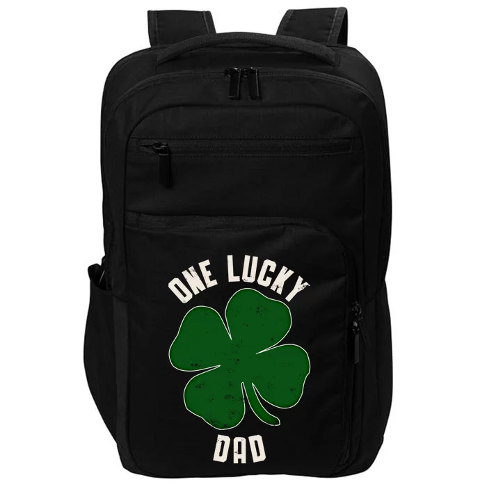 Vintage One Lucky Dad Clover Shamrocks St Patricks Day Gift Impact Tech Backpack