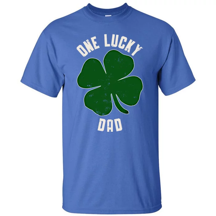 Vintage One Lucky Dad Clover Shamrocks St Patricks Day Gift Tall T-Shirt