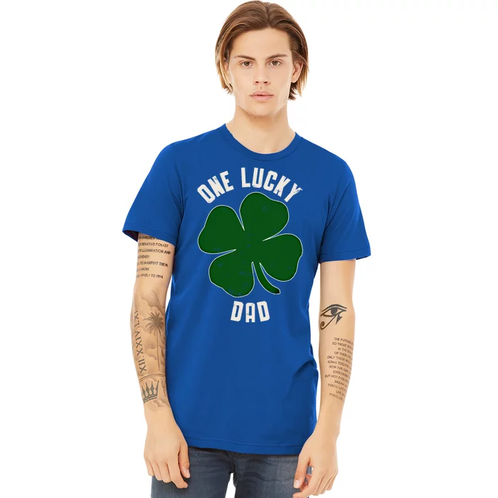 Vintage One Lucky Dad Clover Shamrocks St Patricks Day Gift Premium T-Shirt