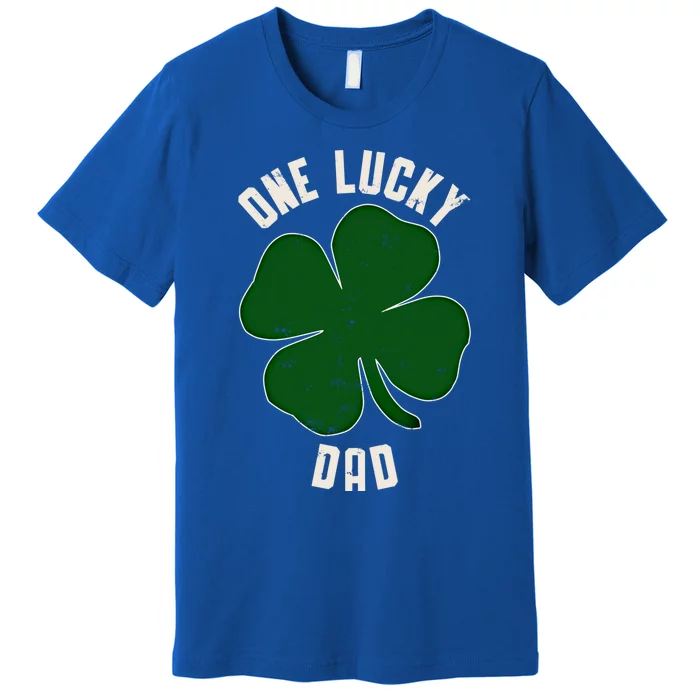 Vintage One Lucky Dad Clover Shamrocks St Patricks Day Gift Premium T-Shirt