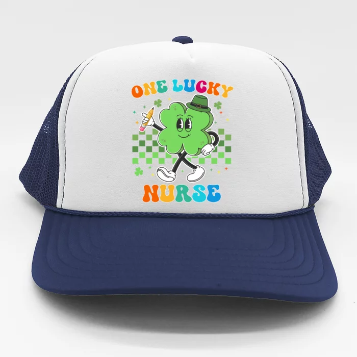 Vintage One Lucky Nurse St Patrick Day School Cute Gift Trucker Hat