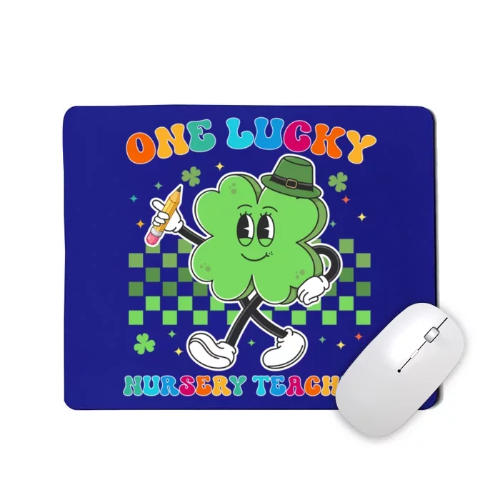 Vintage One Lucky Nursery Teacher St Patrick Day School Gift Mousepad