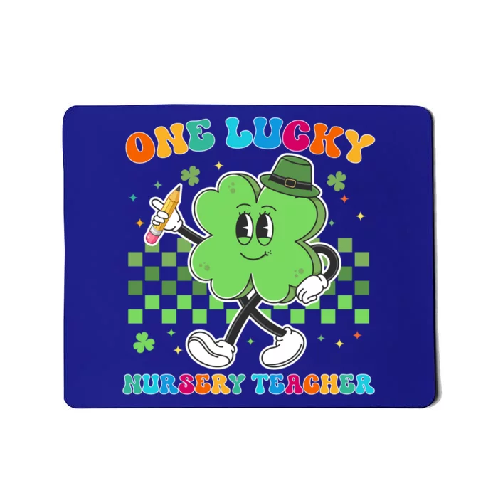 Vintage One Lucky Nursery Teacher St Patrick Day School Gift Mousepad